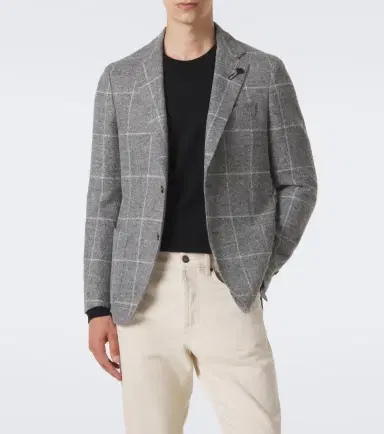 Lardini Checked alpaca and wool-blend blazer | Thumbnail 3 Lardini Checked alpaca and wool-blend blazer | Thumbnail 3