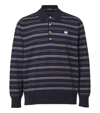 Wales Bonner Beam striped wool polo sweater | Thumbnail 1 Wales Bonner Beam striped wool polo sweater | Thumbnail 1