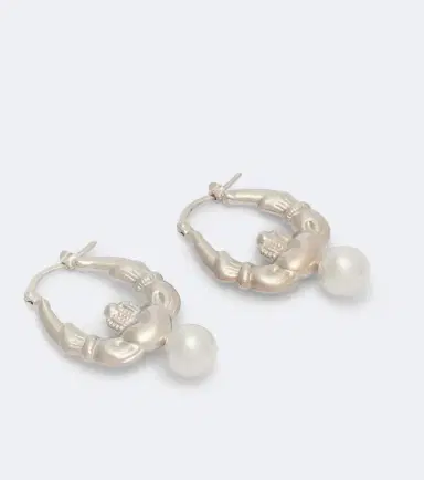 Simone Rocha Faux pearl hoop earrings | Thumbnail 2 Simone Rocha Faux pearl hoop earrings | Thumbnail 2