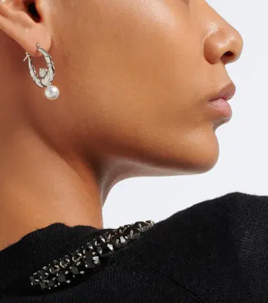 Simone Rocha Faux pearl hoop earrings | Thumbnail 5 Simone Rocha Faux pearl hoop earrings | Thumbnail 5