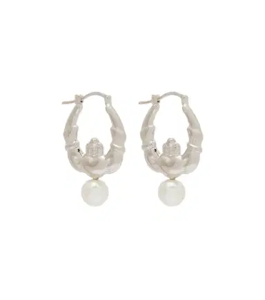 Simone Rocha Faux pearl hoop earrings | Thumbnail 1 Simone Rocha Faux pearl hoop earrings | Thumbnail 1