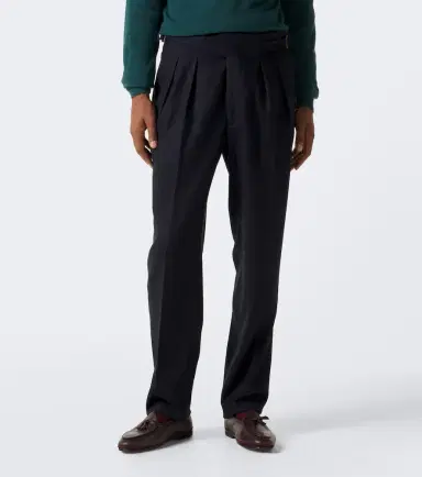 Rubinacci Pleated virgin wool tapered pants | Thumbnail 2 Rubinacci Pleated virgin wool tapered pants | Thumbnail 2