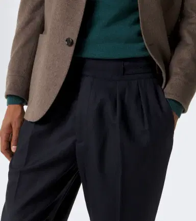 Rubinacci Pleated virgin wool tapered pants | Thumbnail 3 Rubinacci Pleated virgin wool tapered pants | Thumbnail 3
