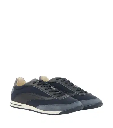 Brunello Cucinelli Leather-trimmed sneakers | Thumbnail 1 Brunello Cucinelli Leather-trimmed sneakers | Thumbnail 1