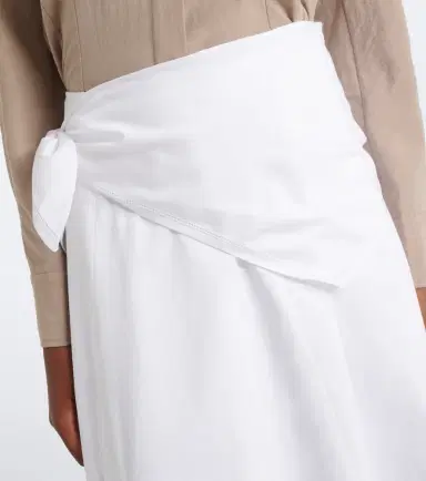 Vince Scarf-detail cotton poplin midi skirt | Thumbnail 6 Vince Scarf-detail cotton poplin midi skirt | Thumbnail 6