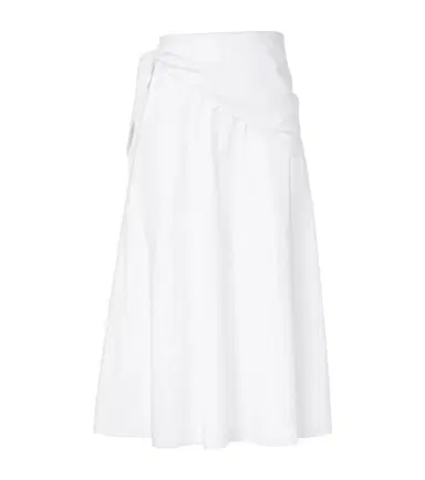 Vince Scarf-detail cotton poplin midi skirt | Thumbnail 1 Vince Scarf-detail cotton poplin midi skirt | Thumbnail 1