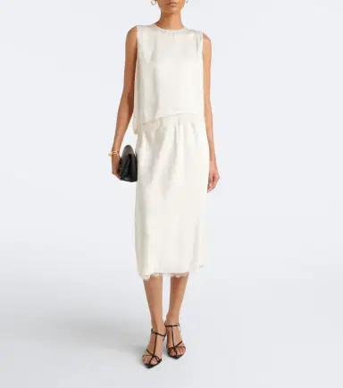 Vince Lace-trimmed satin midi skirt | Thumbnail 5 Vince Lace-trimmed satin midi skirt | Thumbnail 5