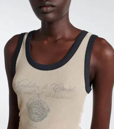 Acne Studios Printed ribbed-knit tank top | Thumbnail 4 Acne Studios Printed ribbed-knit tank top | Thumbnail 4