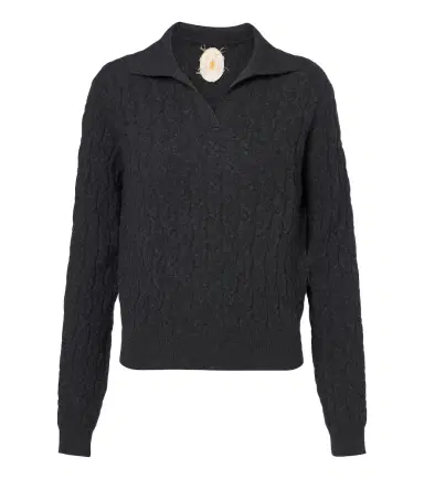 Jardin des Orangers Cable-knit cashmere polo sweater | Thumbnail 1 Jardin des Orangers Cable-knit cashmere polo sweater | Thumbnail 1