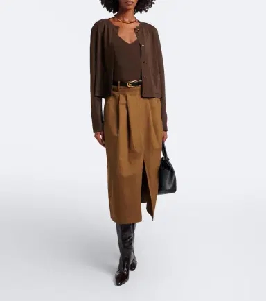 Joseph Kharis cotton and linen twill midi skirt | Thumbnail 4 Joseph Kharis cotton and linen twill midi skirt | Thumbnail 4