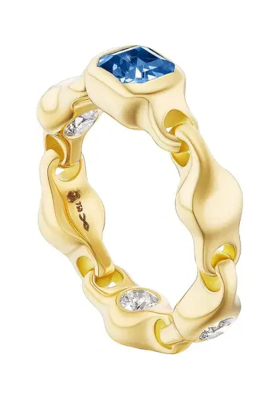 Uniform Object Blue Sapphire Diamond Supernova Stacking Ring | Thumbnail 4 Uniform Object Blue Sapphire Diamond Supernova Stacking Ring | Thumbnail 4