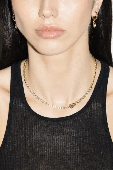 Uniform Object Diamond Champagne Tennis Necklace | Thumbnail 2 Uniform Object Diamond Champagne Tennis Necklace | Thumbnail 2