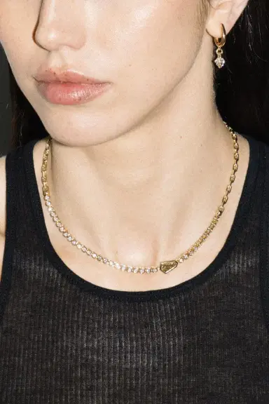 Uniform Object Diamond Champagne Tennis Necklace | Thumbnail 3 Uniform Object Diamond Champagne Tennis Necklace | Thumbnail 3