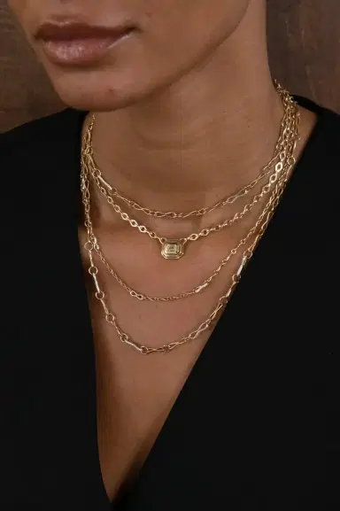 Azlee Diamond Link Large Motif Double Link Chain Necklace | Thumbnail 2 Azlee Diamond Link Large Motif Double Link Chain Necklace | Thumbnail 2