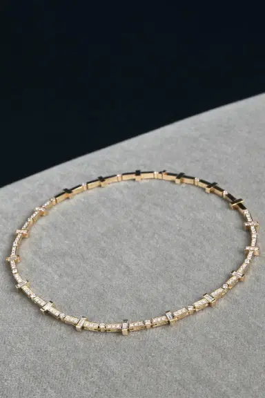 Azlee Diamond Scattered Bar Tennis Necklace | Thumbnail 3 Azlee Diamond Scattered Bar Tennis Necklace | Thumbnail 3