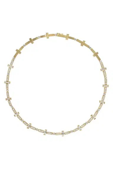 Azlee Diamond Scattered Bar Tennis Necklace | Thumbnail 1 Azlee Diamond Scattered Bar Tennis Necklace | Thumbnail 1