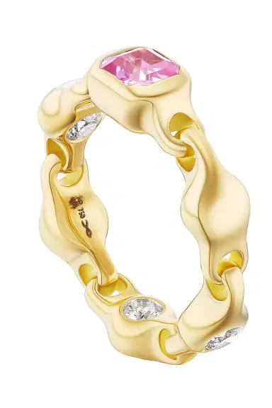 Uniform Object Pink Sapphire Diamond Supernova Stacking Ring | Thumbnail 4 Uniform Object Pink Sapphire Diamond Supernova Stacking Ring | Thumbnail 4