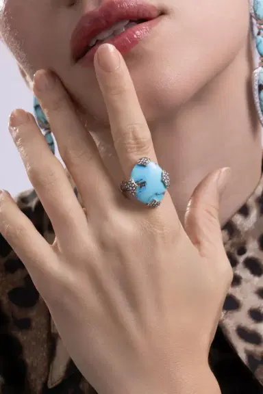 ARUNASHI Turquoise Diamond Ring | Thumbnail 3 ARUNASHI Turquoise Diamond Ring | Thumbnail 3