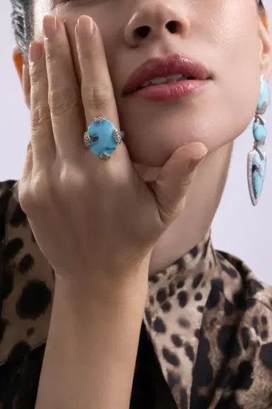 ARUNASHI Turquoise Diamond Ring | Thumbnail 4 ARUNASHI Turquoise Diamond Ring | Thumbnail 4