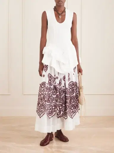 ALÉMAIS Bobby Embroidered Cotton Midi Dress | Thumbnail 2 ALÉMAIS Bobby Embroidered Cotton Midi Dress | Thumbnail 2