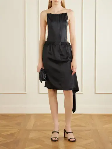 Courrèges Logo-trimmed Satin Midi Skirt | Thumbnail 2 Courrèges Logo-trimmed Satin Midi Skirt | Thumbnail 2
