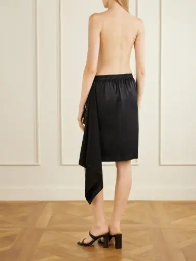 Courrèges Logo-trimmed Satin Midi Skirt | Thumbnail 3 Courrèges Logo-trimmed Satin Midi Skirt | Thumbnail 3