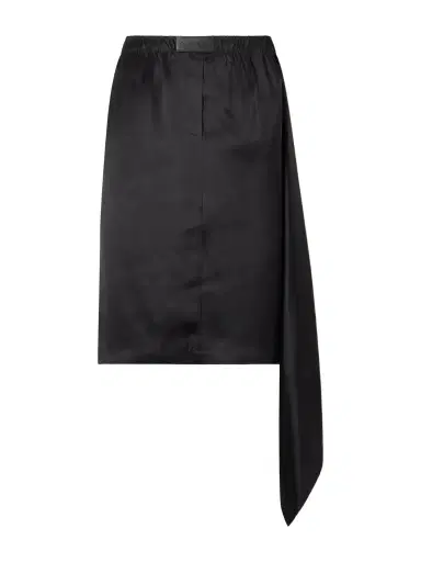 Courrèges Logo-trimmed Satin Midi Skirt | Thumbnail 1 Courrèges Logo-trimmed Satin Midi Skirt | Thumbnail 1