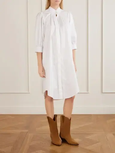 MAISON MAYLE Valdi Cotton Jacquard-poplin Midi Dress | Thumbnail 3 MAISON MAYLE Valdi Cotton Jacquard-poplin Midi Dress | Thumbnail 3