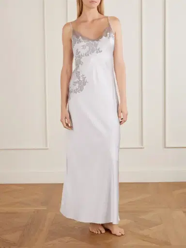Carine Gilson Lace-embroidered Silk Midi Dress | Thumbnail 2 Carine Gilson Lace-embroidered Silk Midi Dress | Thumbnail 2