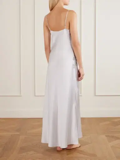 Carine Gilson Lace-embroidered Silk Midi Dress | Thumbnail 3 Carine Gilson Lace-embroidered Silk Midi Dress | Thumbnail 3