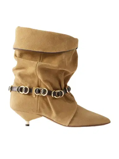 Isabel Marant Edrik Embellished Leather-trimmed Suede Ankle Boots | Thumbnail 1 Isabel Marant Edrik Embellished Leather-trimmed Suede Ankle Boots | Thumbnail 1