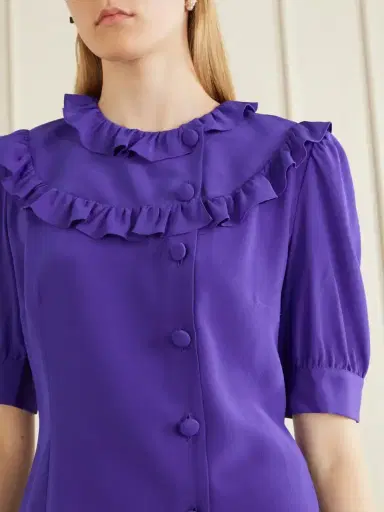 Alessandra Rich Ruffle-collar Silk Organza Shirt | Thumbnail 4 Alessandra Rich Ruffle-collar Silk Organza Shirt | Thumbnail 4