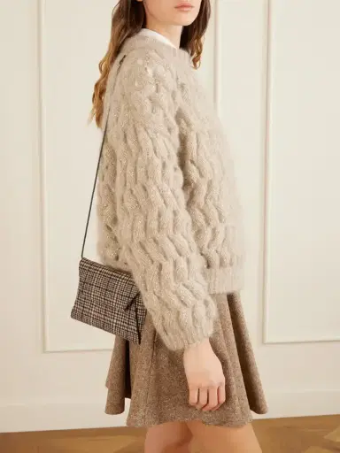 Brunello Cucinelli Checked Wool Clutch | Thumbnail 2 Brunello Cucinelli Checked Wool Clutch | Thumbnail 2