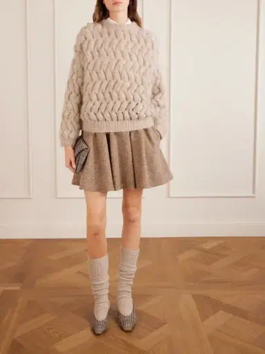 Brunello Cucinelli Checked Wool Clutch | Thumbnail 3 Brunello Cucinelli Checked Wool Clutch | Thumbnail 3