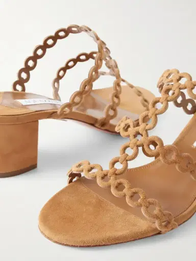 Aquazzura Infinity Chain 50 Perforated Suede Mules | Thumbnail 5 Aquazzura Infinity Chain 50 Perforated Suede Mules | Thumbnail 5