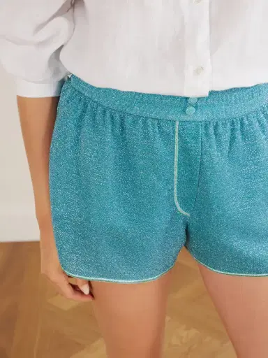 Oséree Lumiere Metallic Lurex Shorts | Thumbnail 4 Oséree Lumiere Metallic Lurex Shorts | Thumbnail 4
