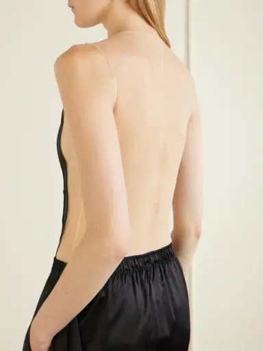 Courrèges Logo-appliqué Crinkled-satin And Organza Bodysuit | Thumbnail 5 Courrèges Logo-appliqué Crinkled-satin And Organza Bodysuit | Thumbnail 5
