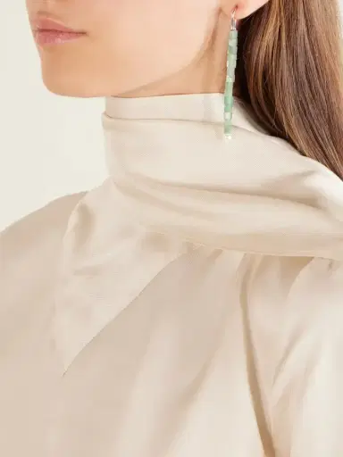 Le Sundial Inès Sterling Silver, Aventurine And Pearl Earrings | Thumbnail 2 Le Sundial Inès Sterling Silver, Aventurine And Pearl Earrings | Thumbnail 2