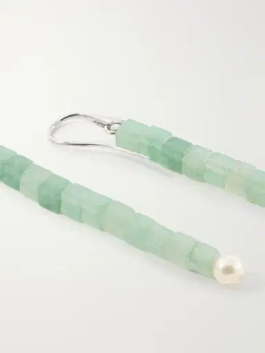 Le Sundial Inès Sterling Silver, Aventurine And Pearl Earrings | Thumbnail 3 Le Sundial Inès Sterling Silver, Aventurine And Pearl Earrings | Thumbnail 3