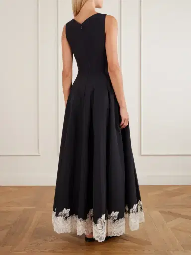 Simkhai Mira Lace-trimmed Cotton-blend Faille Maxi Dress | Thumbnail 3 Simkhai Mira Lace-trimmed Cotton-blend Faille Maxi Dress | Thumbnail 3