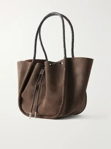 Proenza Schouler Large Ruched Leather-trimmed Suede Tote | Thumbnail 4 Proenza Schouler Large Ruched Leather-trimmed Suede Tote | Thumbnail 4