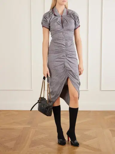 Vivienne Westwood Logo-embroidered Striped Gathered Cotton Jersey Midi Dress | Thumbnail 2 Vivienne Westwood Logo-embroidered Striped Gathered Cotton Jersey Midi Dress | Thumbnail 2