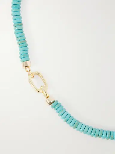 Martha Calvo Ella Turquoise And Crystals 14-karat Gold-plated Beaded Necklace | Thumbnail 3 Martha Calvo Ella Turquoise And Crystals 14-karat Gold-plated Beaded Necklace | Thumbnail 3