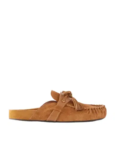 Isabel Marant Malvin Tasseled Leather-trimmed Suede Mules | Thumbnail 1 Isabel Marant Malvin Tasseled Leather-trimmed Suede Mules | Thumbnail 1