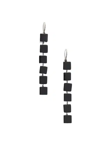 Le Sundial Tina Sterling Silver Onyx Earrings | Thumbnail 1 Le Sundial Tina Sterling Silver Onyx Earrings | Thumbnail 1