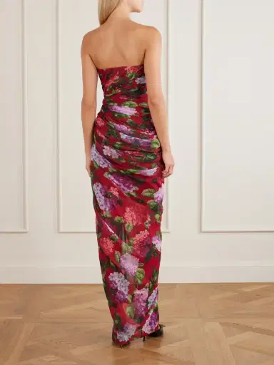 Carolina Herrera Floral-print Gathered Silk-chiffon Gown | Thumbnail 3 Carolina Herrera Floral-print Gathered Silk-chiffon Gown | Thumbnail 3