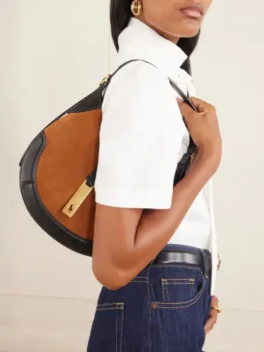 Polo Ralph Lauren Leather-trimmed Suede Shoulder Bag | Thumbnail 2 Polo Ralph Lauren Leather-trimmed Suede Shoulder Bag | Thumbnail 2