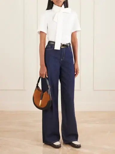 Polo Ralph Lauren Leather-trimmed Suede Shoulder Bag | Thumbnail 3 Polo Ralph Lauren Leather-trimmed Suede Shoulder Bag | Thumbnail 3