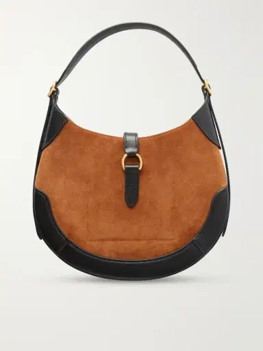 Polo Ralph Lauren Leather-trimmed Suede Shoulder Bag | Thumbnail 4 Polo Ralph Lauren Leather-trimmed Suede Shoulder Bag | Thumbnail 4