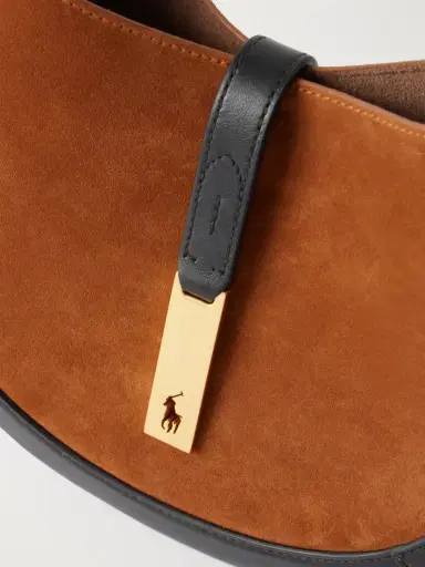 Polo Ralph Lauren Leather-trimmed Suede Shoulder Bag | Thumbnail 5 Polo Ralph Lauren Leather-trimmed Suede Shoulder Bag | Thumbnail 5